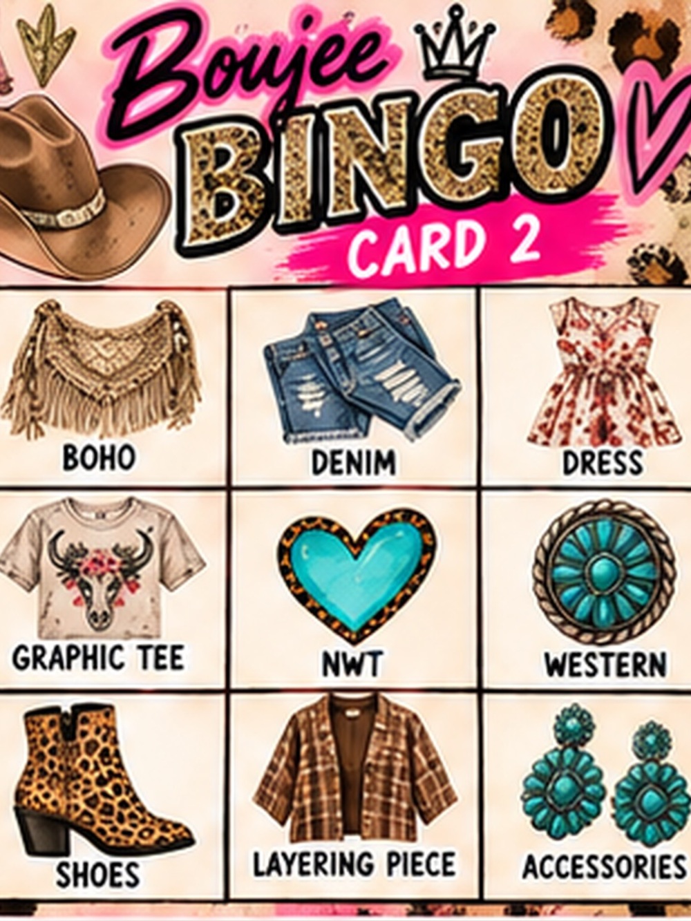 Kids Accessories Card – Turquoise Accent